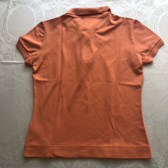 Lacoste Kids Girls Size 38(XS-S) Peach Polo Shirt Small Logo Short Sleeves Top - Picture 2 of 16